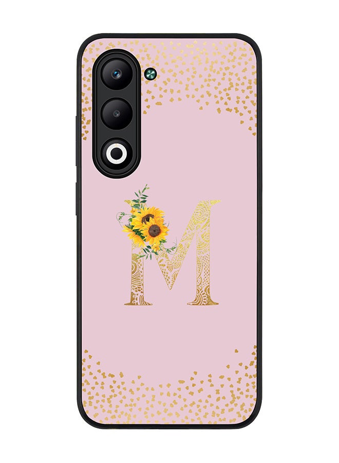 Stylizedd For Oppo A5 5G / A5 4G Case,Slim fit Camera Protection, Shockproof Thin Phone cover  - Custom Floral Monogram - M  (Pink )