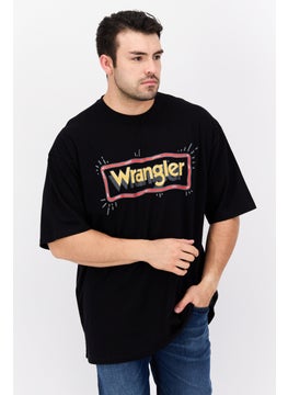 Wrangler Men Round Neck Short Sleeves Graphic Print T-Shirt, Black Combo  - Image 1