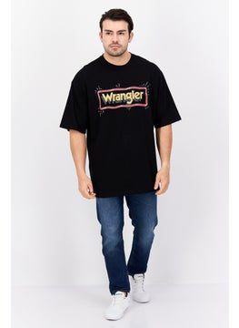 Wrangler Men Round Neck Short Sleeves Graphic Print T-Shirt, Black Combo  - Image 4