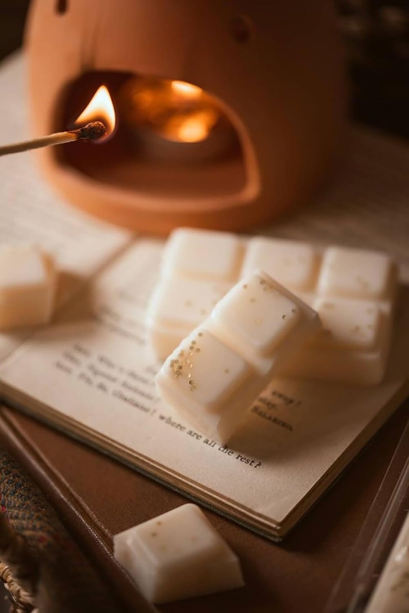 Rose Petals Infused Soothe Aromatherapy Scented Wax Melts with Free Aroma Diffuser HANDPOURED with Natural Soy Wax Vegan and Essential Oil Infused 75 Grams Ceramic Diffuser KIT  - Image 2