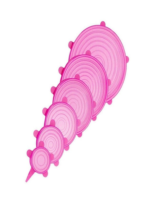 AKARAN Premium Silicone Stretch Seal Lids Flexible Round Shap 6 Different Sizes For Food Storage Keep Food Fresh, Multi-Coloured - Image 1