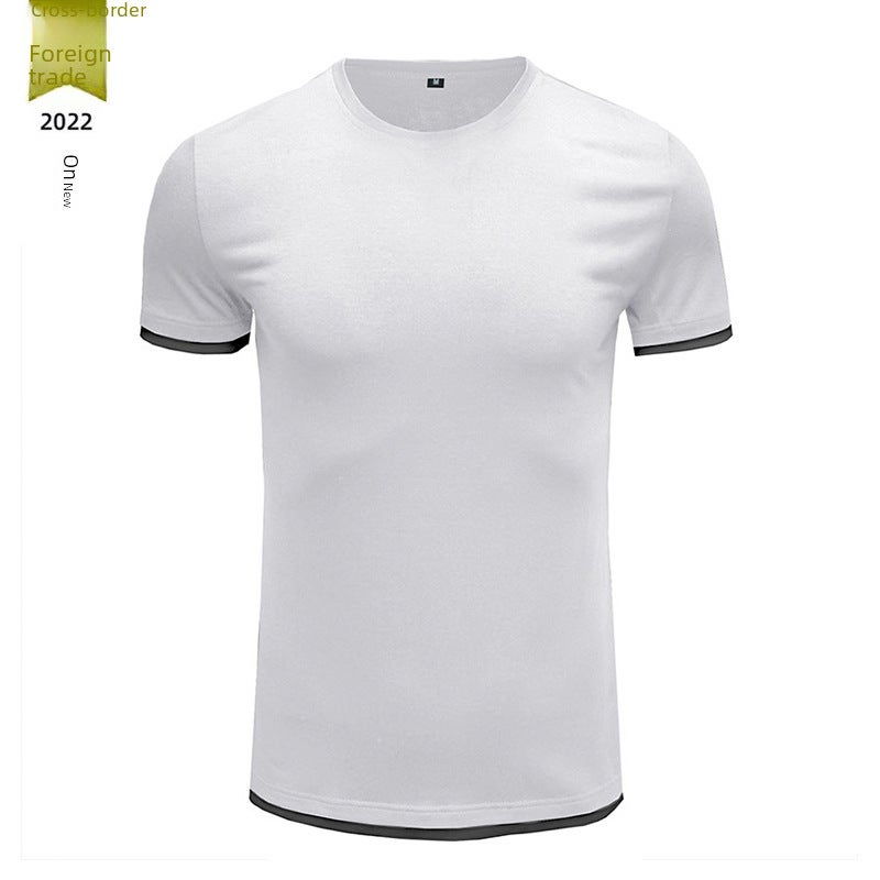 Summer new solid color short-sleeved men''s T-shirt and men''s T-shirt cross-border foreign trade round neck men''s top - Image 5