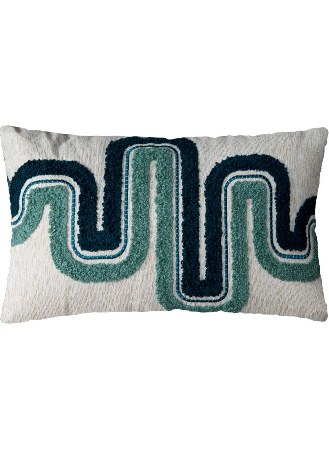 Belchior Concept Embroidery Rectangular Decorative Cushion Multicolour 35 x 55 cm 472552 - Image 1
