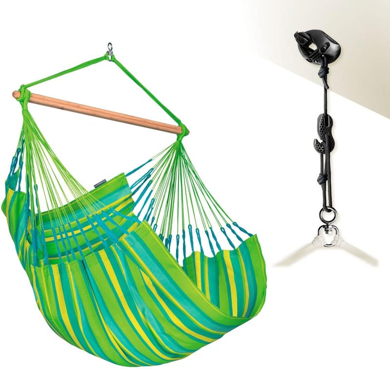 LA SIESTA Domingo Comfort Hammock Chair (W 115 cm) (Lime) - Image 3