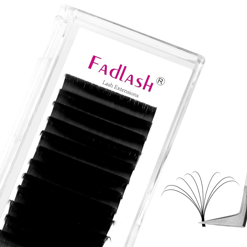 FADLASH Easy Fan Lash Extensions D Curl 0.07 Volume Eyelash Extensions 8-14mm Mixed Lash Trays 2D-10D Self Fanning Lash Extensions Soft Individual Lashes (0.07-D, 8-14mm Mix) - Image 1