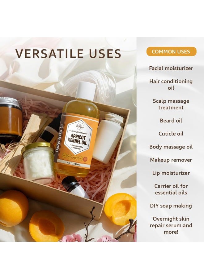 33RD PARALLEL SOAP CO. Organic Apricot Kernel Oil (32 Oz) Premium Cold Pressed Unrefined | 100% Pure Apricot Kernel Oil for Skin, Face, Hair, Soap Making, Massage | Carrier for Essential Oils | Available Bulk | 32 FL OZ - Image 2