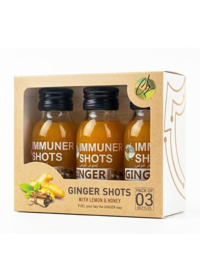 Immuner Shots Ginger Shot with Cinnamon 60ml - Pack of 3 (Immuner Shots) - Image 1