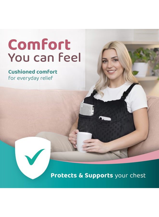 Zomaple Mastectomy Recovery Pillow + Strap, Seat Belt Cover & Shower Lanyard – Post-Op Essentials, Breast Augmentation/Reduction & Mastectomy Recovery Supplies – Washable Cover for Comfort & Support - Image 3
