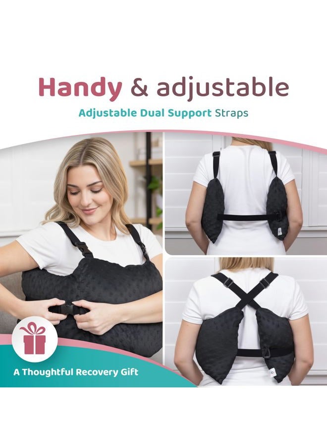 Zomaple Mastectomy Recovery Pillow + Strap, Seat Belt Cover & Shower Lanyard – Post-Op Essentials, Breast Augmentation/Reduction & Mastectomy Recovery Supplies – Washable Cover for Comfort & Support - Image 5