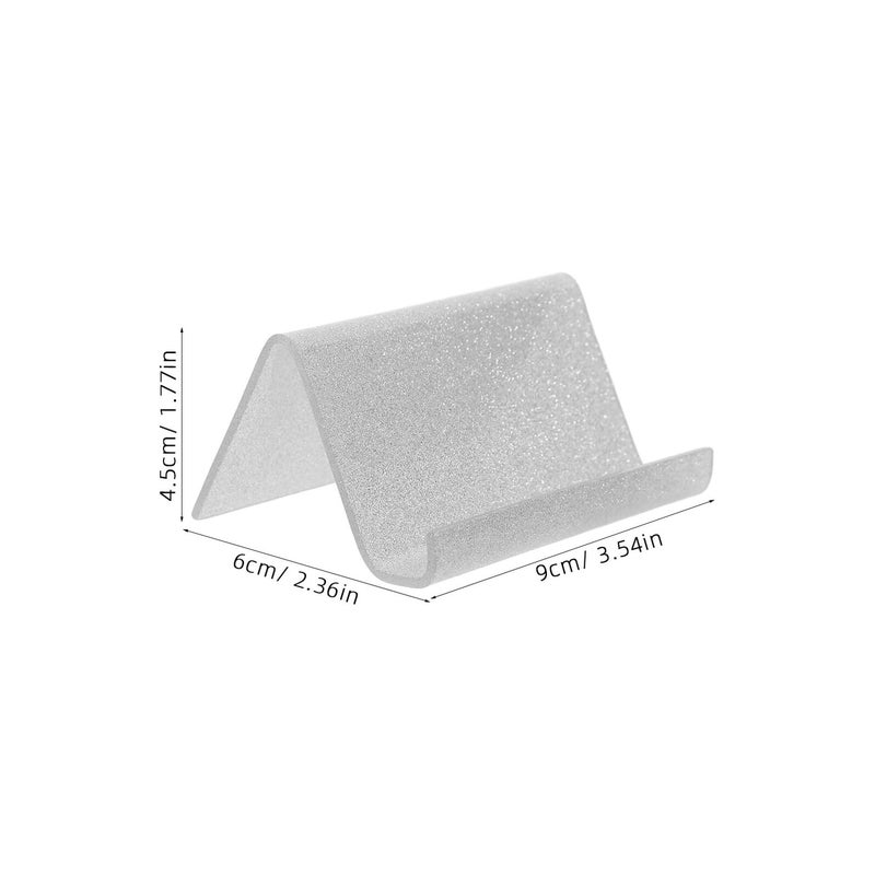 Acrylic Desk Organizer with Card Stand Phone Holder Silver Glitter Office Use - Image 3