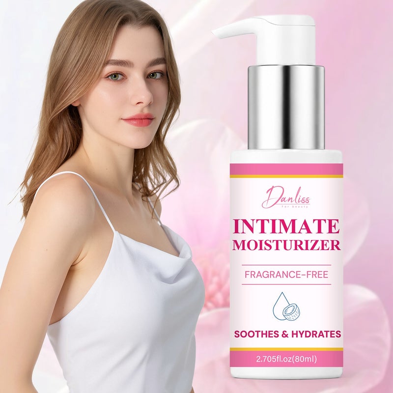 Danliss Fragrance-Free Intimate Moisturizing Lotion 80ml - Coconut Oil Soothes Dryness and Hydrates for Women - Image 1