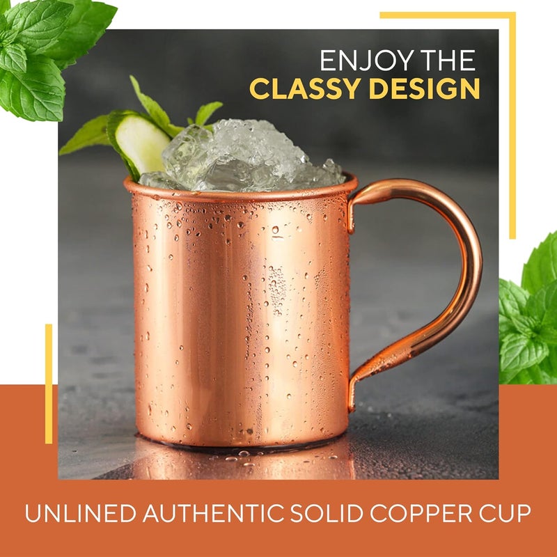 Solid Copper Moscow Mule Copper Mug by - Authentic Moscow Mule Mugs Unlined 16 oz - Image 4