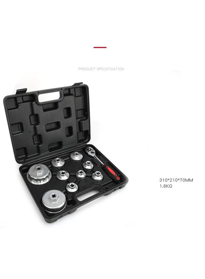 Generic 10-Piece Oil Filter Cap Wrench Metric Socket Set Tool Kit 24mm to 65mm for 1.8L 2.5L 5.7L Engine  - Image 2