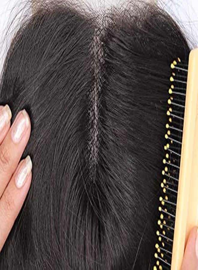 فولي وصلة شعر طبيعي بالكامل مع إغلاق دانتيل للنساء والفتيات (16 بوصة، أسود) - Image 3