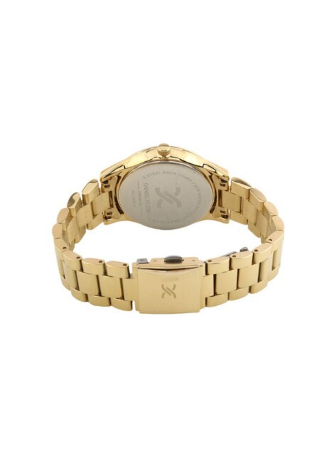 DANIEL KLEIN ساعة دانييل كلاين النسائية ذات الميناء الأبيض ذات عقارب دائرية من الفولاذ المقاوم للصدأ DK.1.13227-4 - Image 3