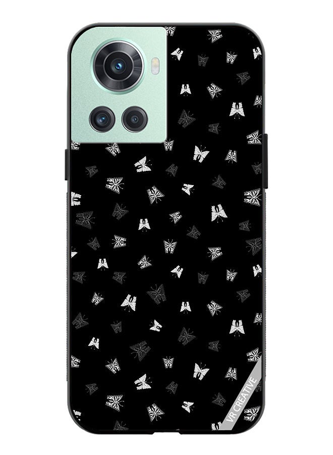 VR CREATIVE Protective Case Cover For OnePlus 10R Butterfly Black And White Design Multicolour - Image 1