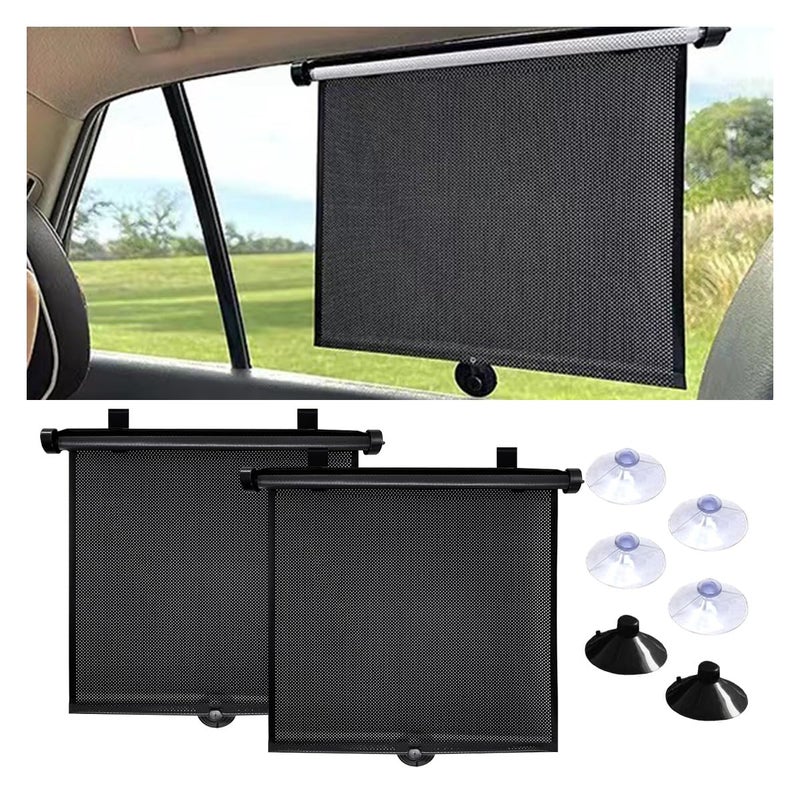 smilfuy 2PCS Car Window Shades for Baby 1815 Retractable Car Shades for Side Window with Suction Cups Blocks Heat and UV Rays Glare Protection Baby Auto Accessories for Cars House Office Window - Image 2
