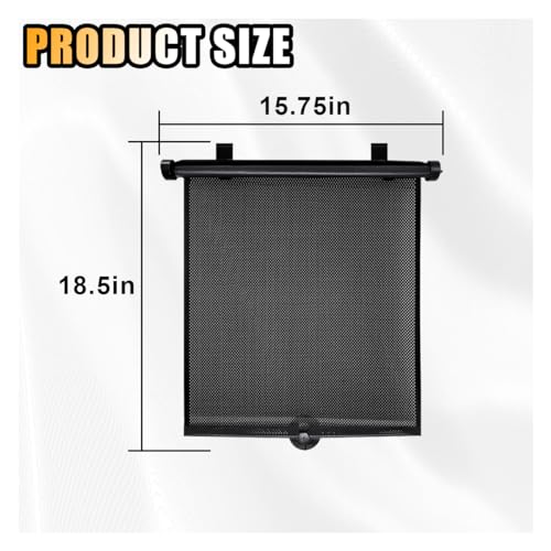 smilfuy 2PCS Car Window Shades for Baby 1815 Retractable Car Shades for Side Window with Suction Cups Blocks Heat and UV Rays Glare Protection Baby Auto Accessories for Cars House Office Window - Image 3