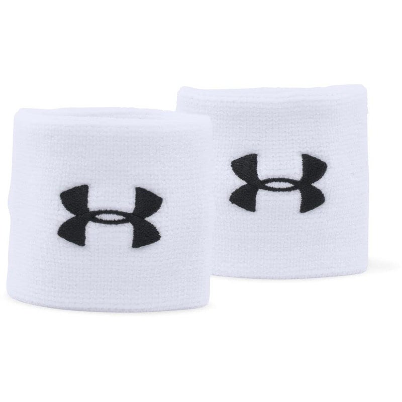 Under Armour Men's 3-inch Performance Wristband 2-Pack , White (100)/Black, One Size Fits All - Image 1