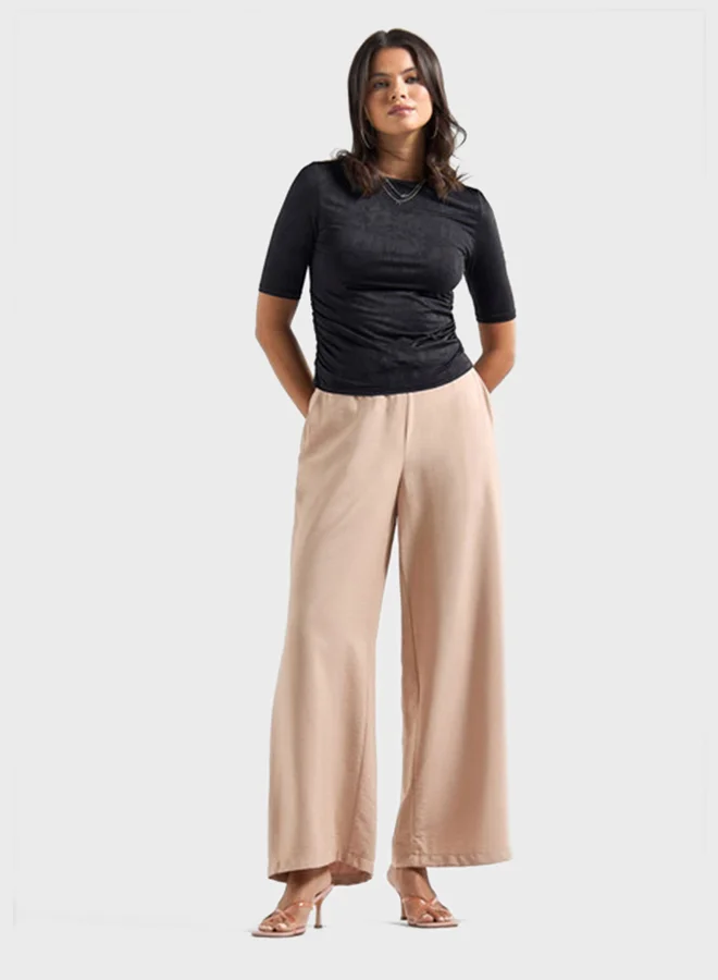 فاف Textured Crew Neck Top