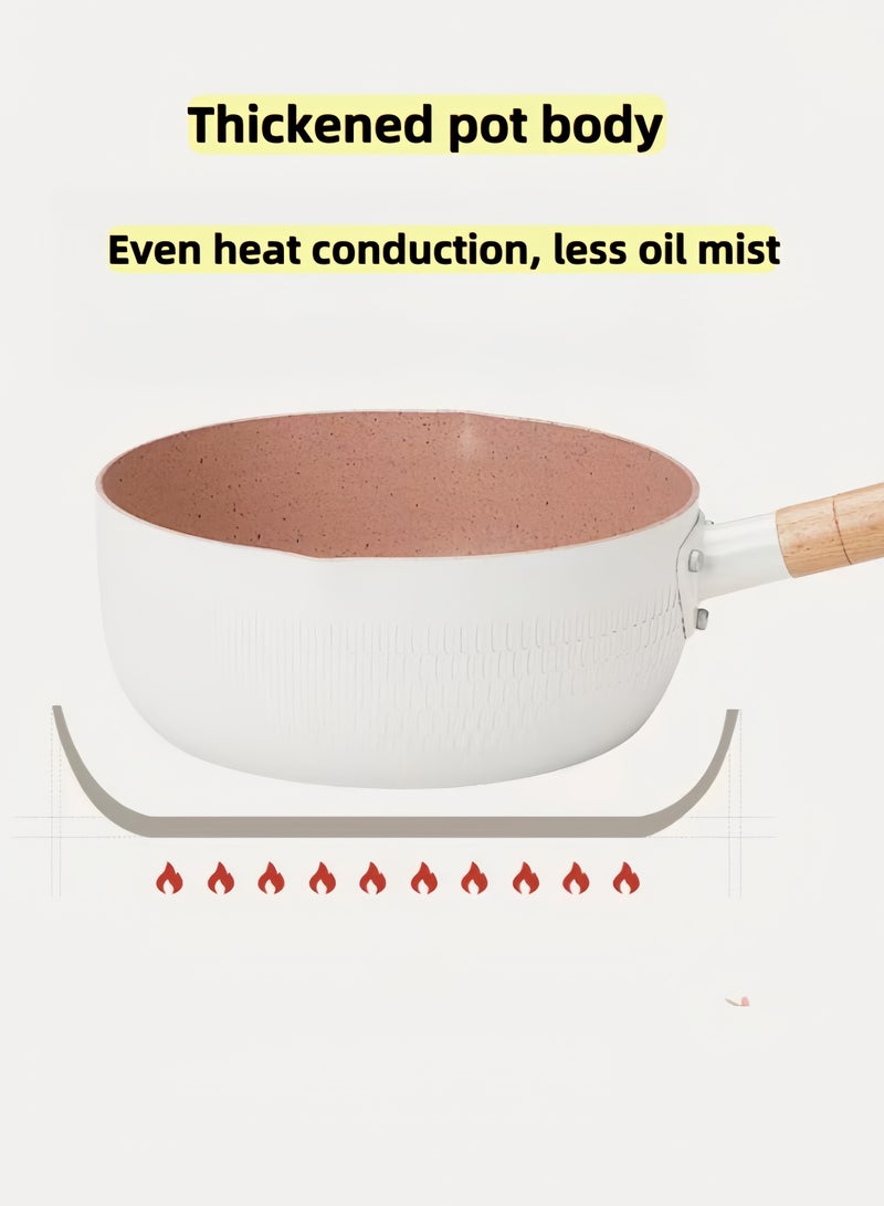 nihao Snow Pan Medical Stone, Non-Stick Pan Induction Cooker Gas Universal, Milk Pot, Auxiliary Food Pot, Diameter 22 Cm,White - Image 5