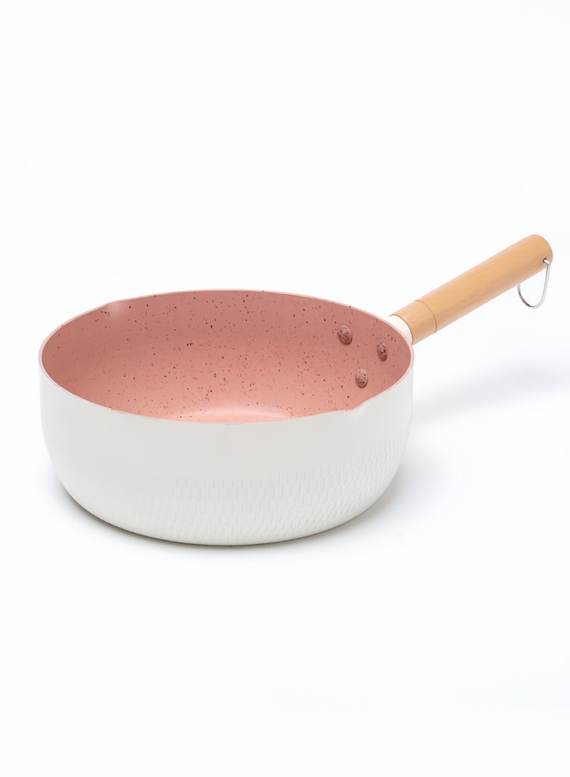 nihao Snow Pan Medical Stone, Non-Stick Pan Induction Cooker Gas Universal, Milk Pot, Auxiliary Food Pot, Diameter 22 Cm,White - Image 1