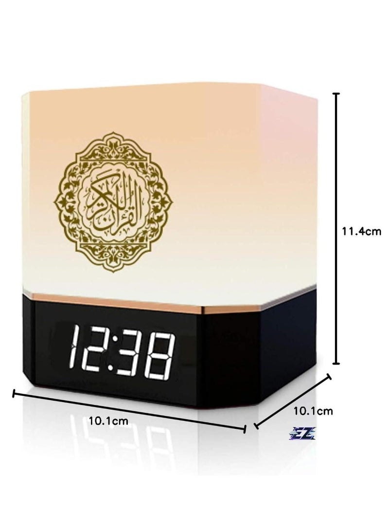 ELTRAZONE Complete Quran Speaker with Lamp, Clock, 14 Language Translations, 18 Reciters, Azaan Settings & Mobile App Control - Perfect Islamic Gift for All Ages, Multi-Functional, Portable, Modern Design (Black)  - Image 2