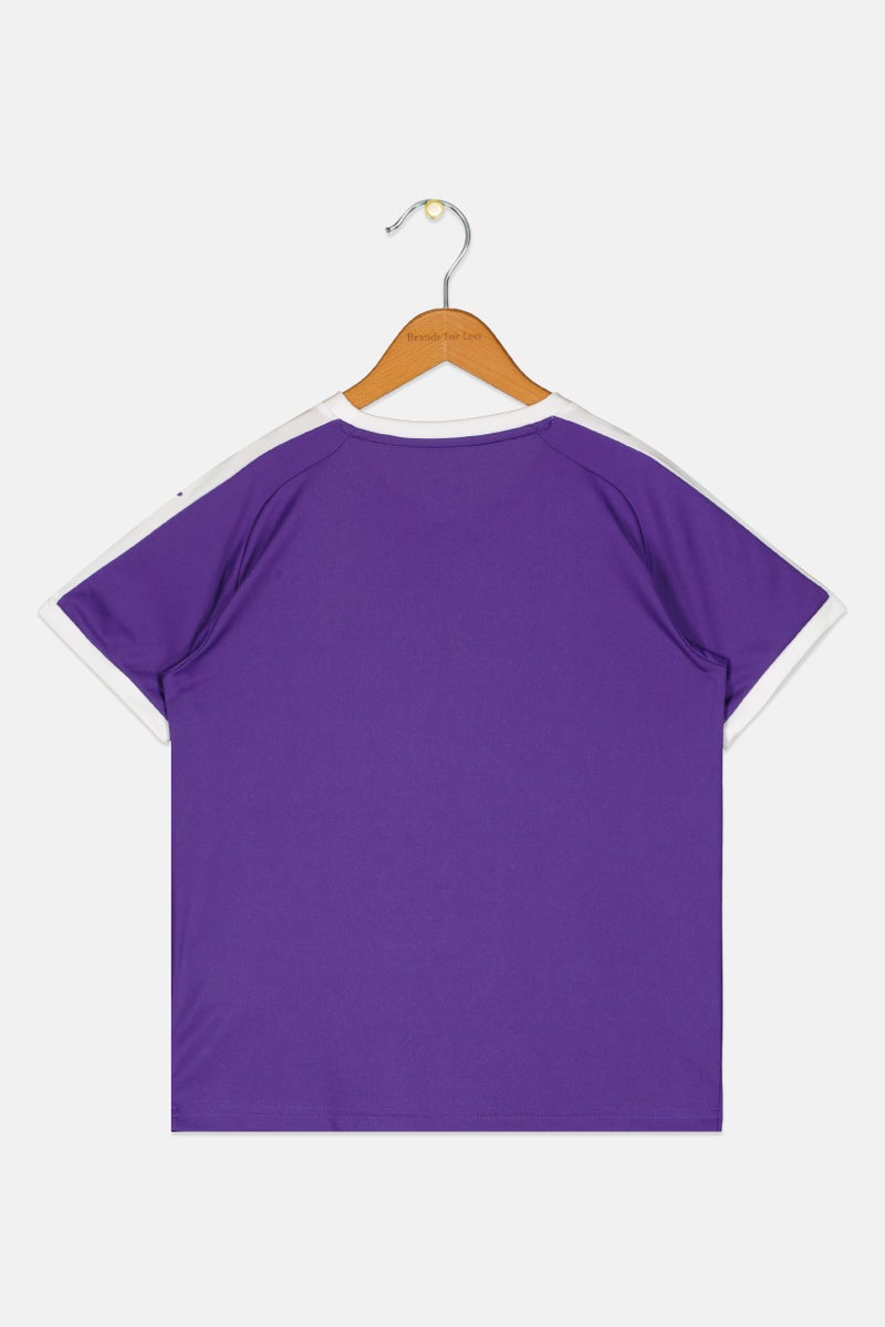 PUMA Kids Girl Brand Logo Short Sleeve Training T-Shirt, Purple - Image 2