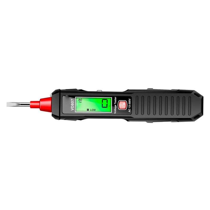 مقياس الجهد AC12-300V عالية الدقة بشاشة LCD قلم اختبار كهربائي متعدد الوظائف مع ضوء LED أسود - Image 4