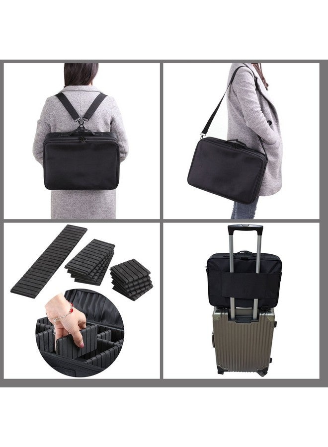 STORE 2508 Store2508® Professional Travel Vanity Case with Adjustable Partitions (Black, 40.5 * 28 * 13 Cm) - Image 5