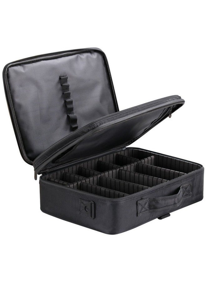 STORE 2508 Store2508® Professional Travel Vanity Case with Adjustable Partitions (Black, 40.5 * 28 * 13 Cm) - Image 2
