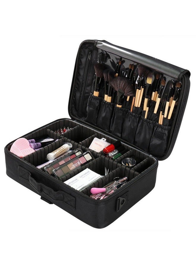 STORE 2508 Store2508® Professional Travel Vanity Case with Adjustable Partitions (Black, 40.5 * 28 * 13 Cm) - Image 3
