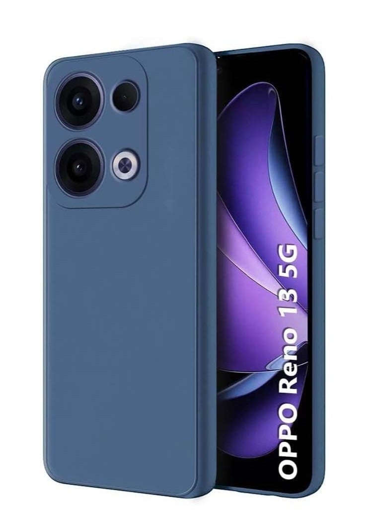 TIGER OPPO Reno 13 5G Case Cover | Soft Silicone Matte Finish Back Cover | Inner Fabric Lining | Shockproof Protective Case for OPPO Reno 13 6.5-Inch | Durable & Lightweight Design  Blue - Image 1