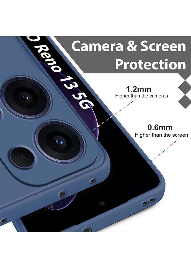 TIGER OPPO Reno 13 5G Case Cover | Soft Silicone Matte Finish Back Cover | Inner Fabric Lining | Shockproof Protective Case for OPPO Reno 13 6.5-Inch | Durable & Lightweight Design  Blue - Image 3