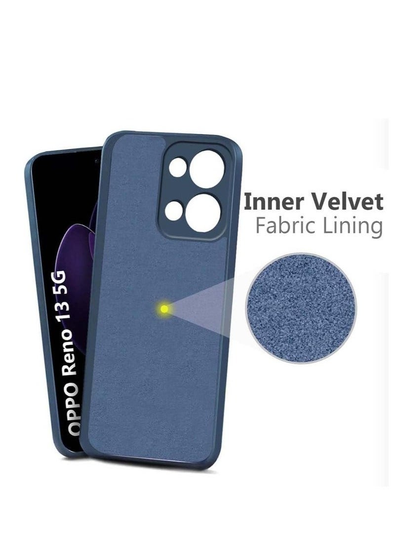 TIGER OPPO Reno 13 5G Case Cover | Soft Silicone Matte Finish Back Cover | Inner Fabric Lining | Shockproof Protective Case for OPPO Reno 13 6.5-Inch | Durable & Lightweight Design  Blue - Image 4