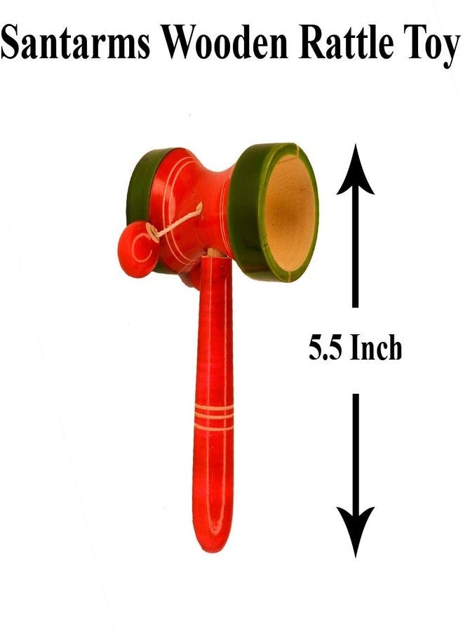 Santarms Handmade Wooden Rattle Toy (Green) - Image 2