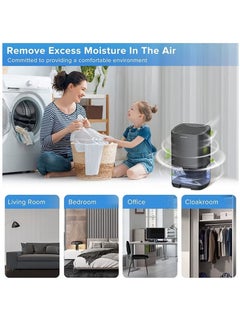 Generic Dehumidifier for Home,Dehumidifiers for 2500 Cubic Feet Two Working Modes and 7 Colorful LED Lights ,Quiet Portable Mini Dehumidifier,for Basement Bedroom Bathroom Closet  - Image 4