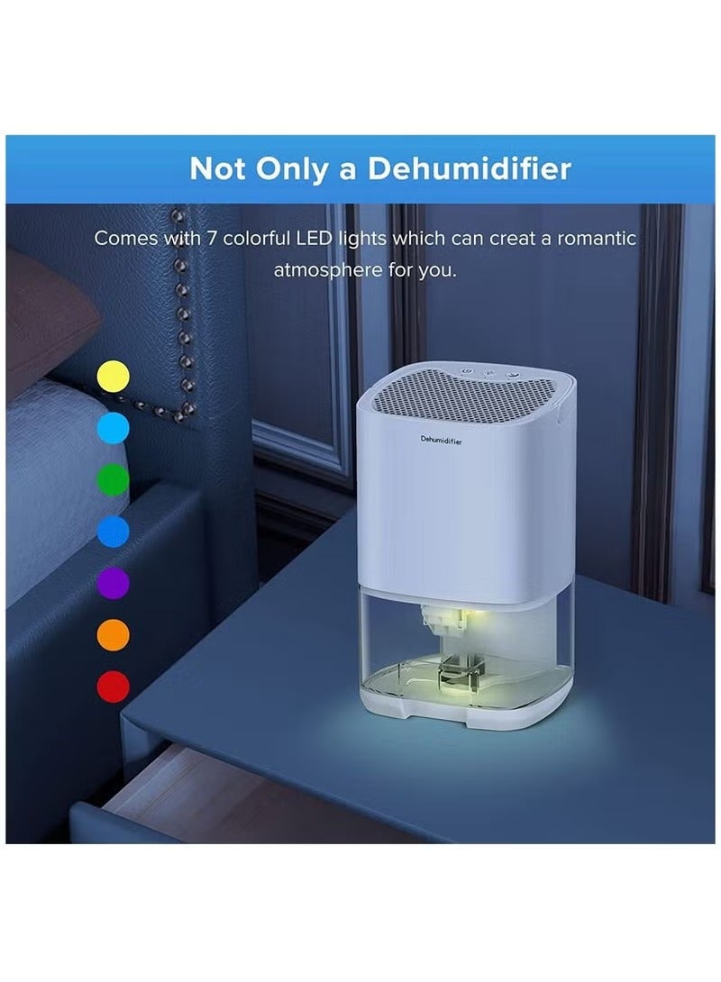 Dehumidifier for Home,Dehumidifiers for 2500 Cubic Feet Two Working Modes and 7 Colorful LED Lights ,Quiet Portable Mini Dehumidifier,for Basement Bedroom Bathroom Closet  - Image 5