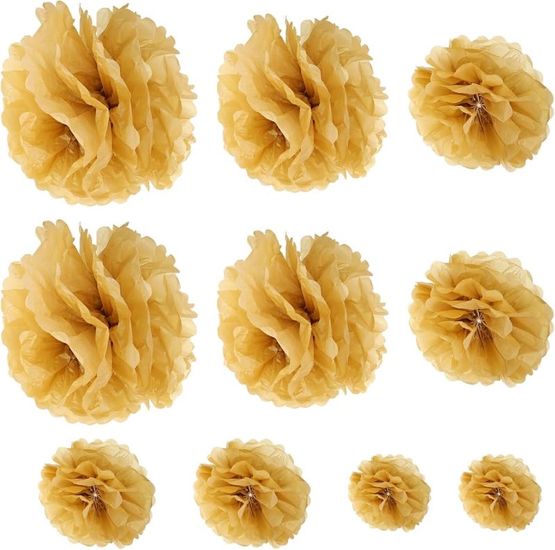 كرات زهور من ورق ملون متنوع 10 قطع زينة معلقة لحفلات الزفاف والمنزل والمهرجانات - Image 2