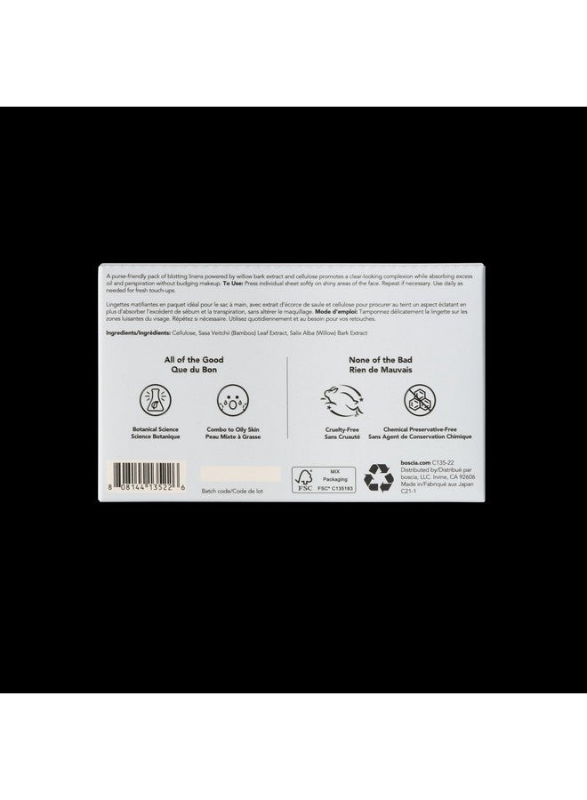 boscia boscia Clear Complexion Blotting Linens - Vegan, Cruelty-Free, Natural Skin Care - Oil Blotting Sheets for Face - For Combination to Oily Skin Types - Travel Size - 100 Sheets - Image 2