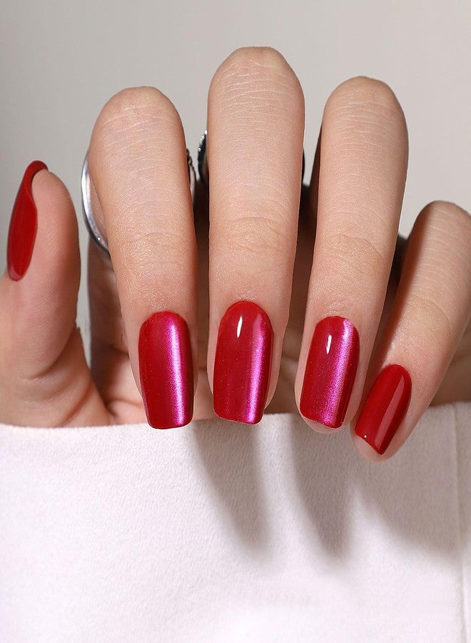OFDNE Press On Nails Short Square - Soft Gel Press on Nails Red Fake Nail Solid Colour False Nails Fit Perfectly Reusable Glossy Glue On Nails in 16 Sizes, Stick on Nails for Women Girls 32Pcs - Image 2