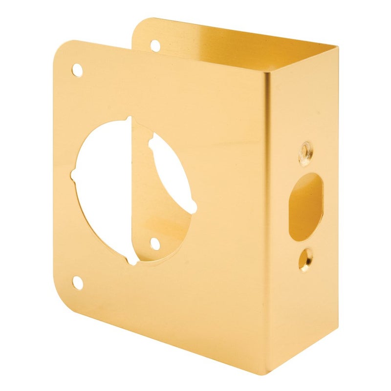 Prime-Line PrimeLine U 9558 Brass Lock and Door Reinforcement Plate for 134 In Thick Doors Brass Finish Single Pack - Image 2