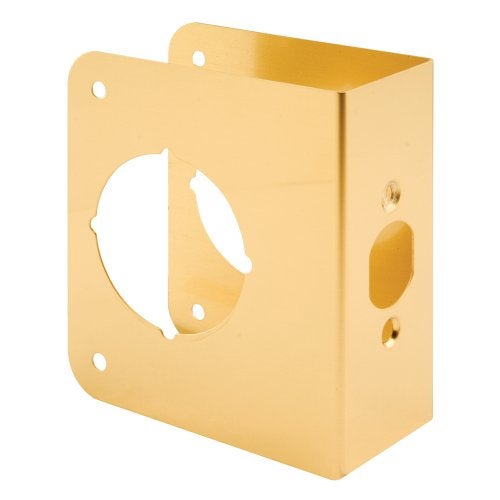Prime-Line PrimeLine U 9558 Brass Lock and Door Reinforcement Plate for 134 In Thick Doors Brass Finish Single Pack - Image 1