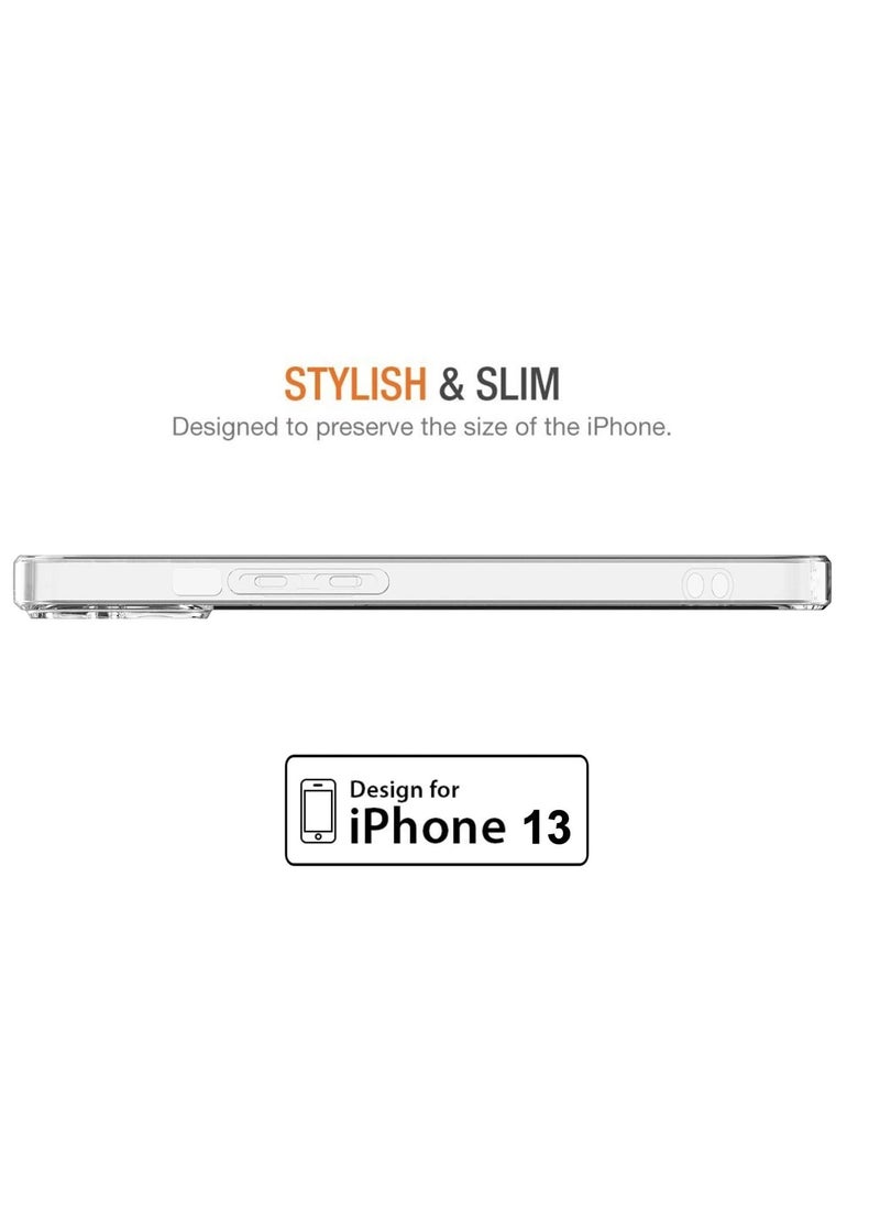 BORTONY - Camera Protected iPhone 13 Case Soft Slim Clear Transparent TPU Protective Cover for 6.1 inch Clear - Image 1