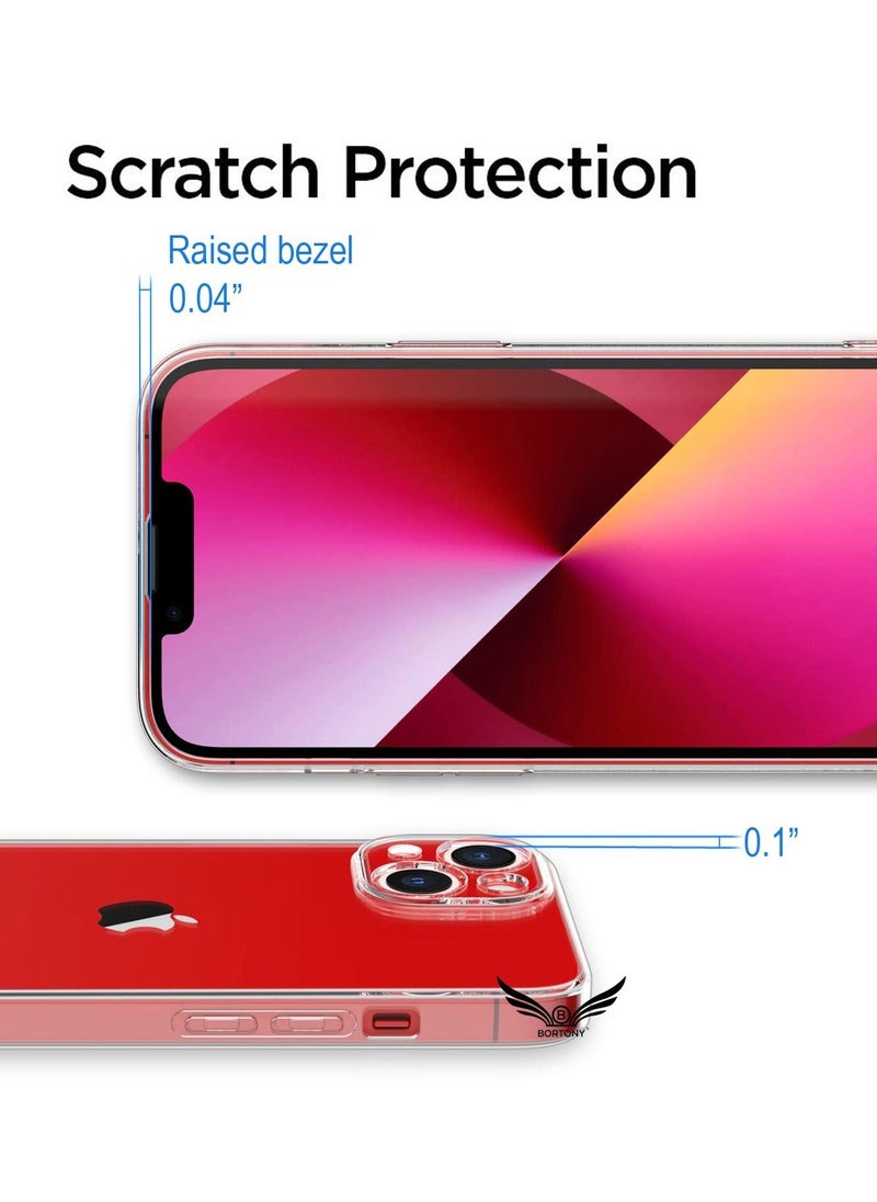 BORTONY - Camera Protected iPhone 13 Case Soft Slim Clear Transparent TPU Protective Cover for 6.1 inch Clear - Image 1