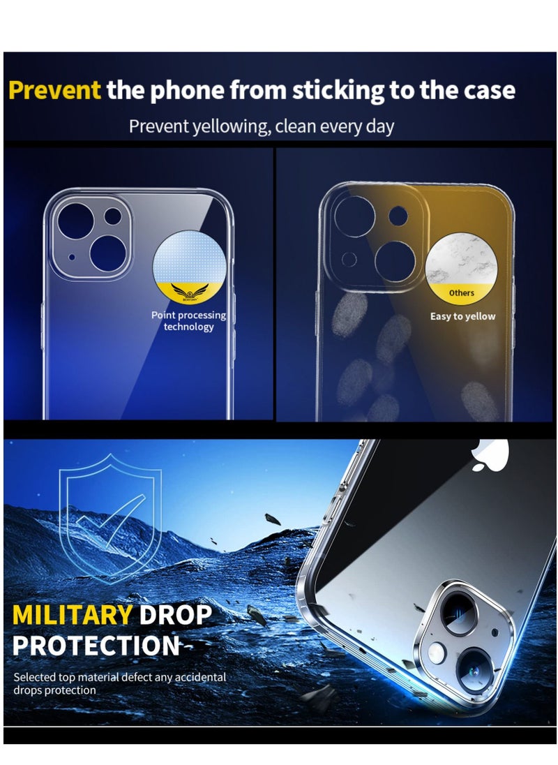 BORTONY - Camera Protected iPhone 13 Case Soft Slim Clear Transparent TPU Protective Cover for 6.1 inch Clear - Image 1