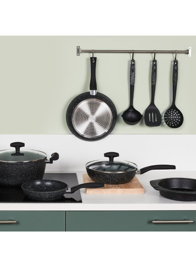 Five Simply Smart Caractere Forged Aluminium Saute Pan with Lid Black and Clear 28 cm 111011 - Image 5