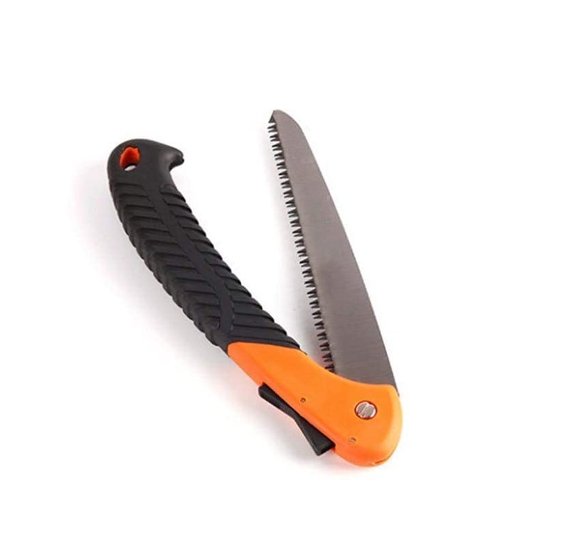 HiFam Folding Pruning Gardening Hand Saw With Secure Lock For Camping, Wood Cutting Tree Branch (Red, AC/DC) - Image 1