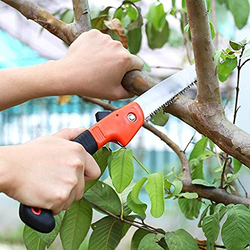 HiFam Folding Pruning Gardening Hand Saw With Secure Lock For Camping, Wood Cutting Tree Branch (Red, AC/DC) - Image 5