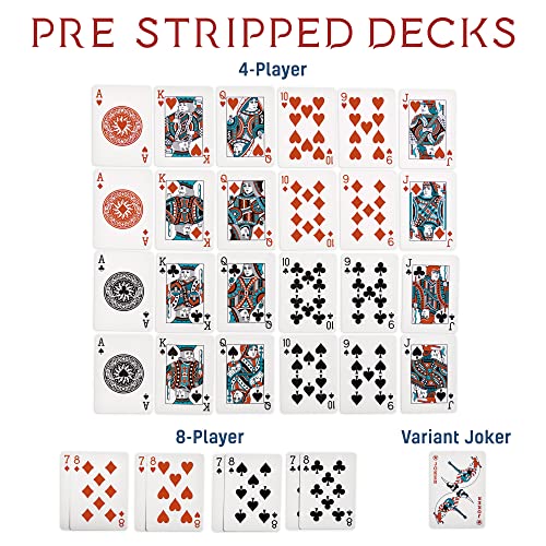 Brybelly Euchre Card Game 2 Specialty Decks PreStripped for Classic American Euchre or 6Player Variant Custom Bower Jacks Blank Counter Cards Included - Image 5